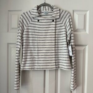 NWT Susina Striped Gray double breasted sweater